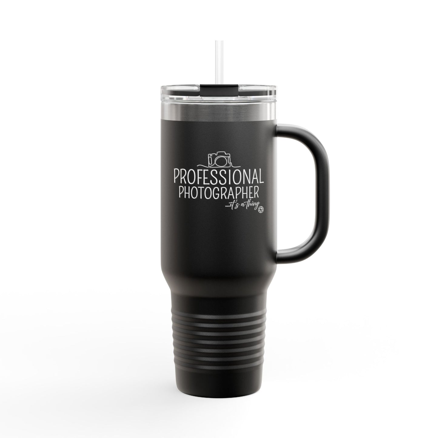 "Professional Photographer" Stainless Steel Tumbler with Straw 40oz
