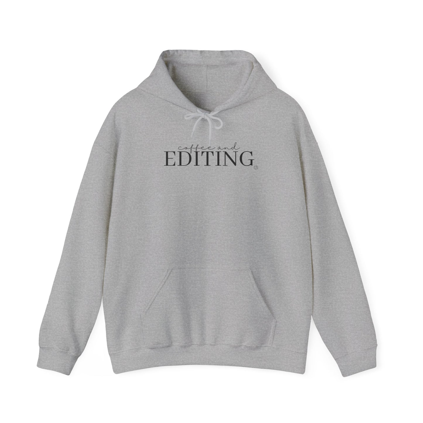 Coffee & Editing (Blk) - Heavy Blend™ Hooded Sweatshirt