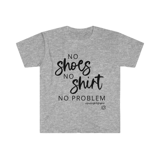 No Shoes No Shirt (Blk) - Softstyle T-Shirt
