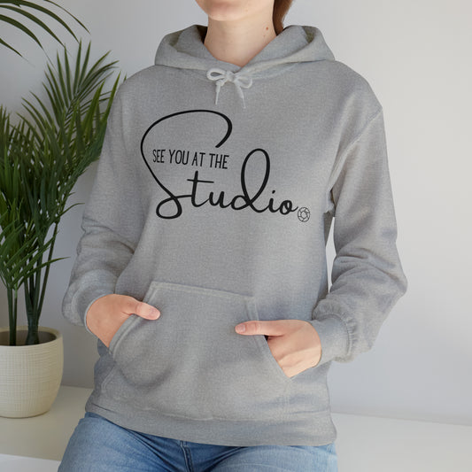 See you at the Studio (Blk) - Heavy Blend™ Hooded Sweatshirt