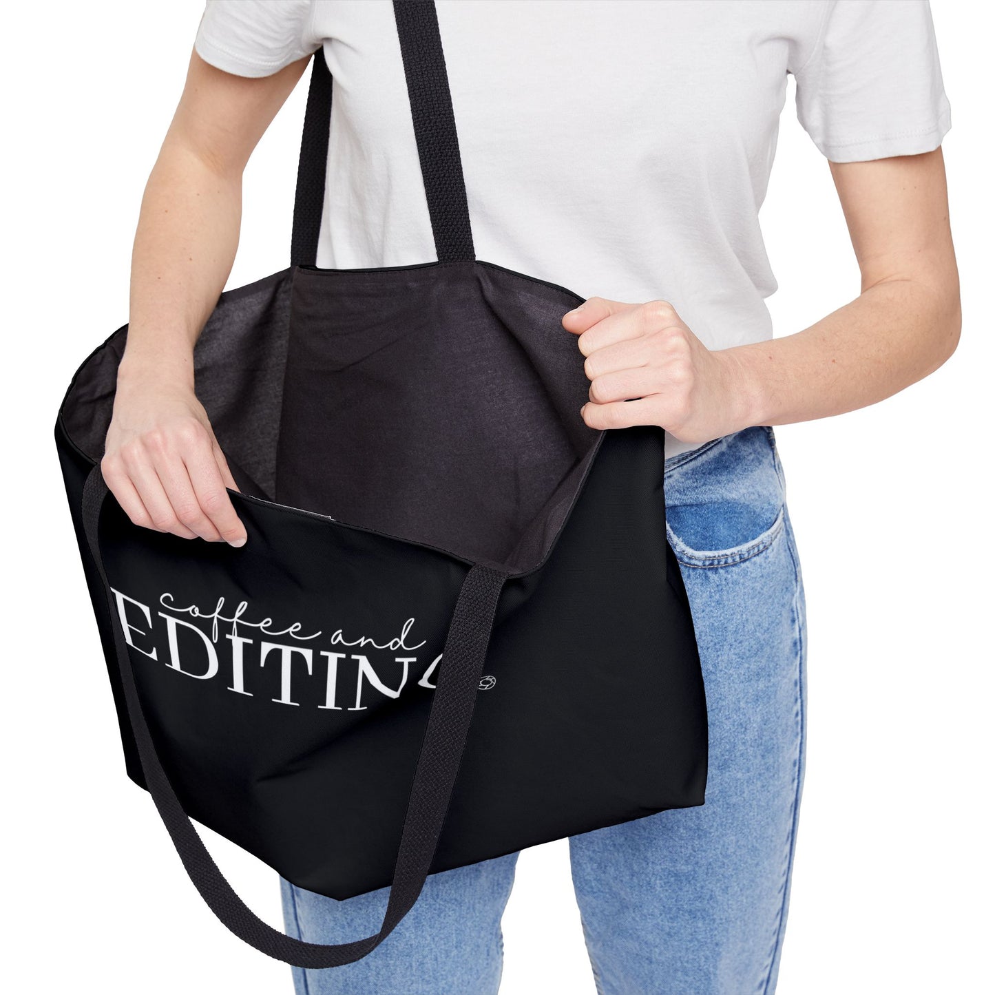 Coffee & Editing Canvas Tote