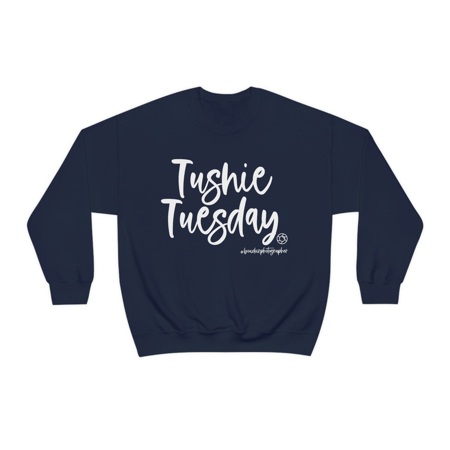 Tushie Tuesday Boudoir (Wht) - Heavy Blend™ Crewneck Sweatshirt