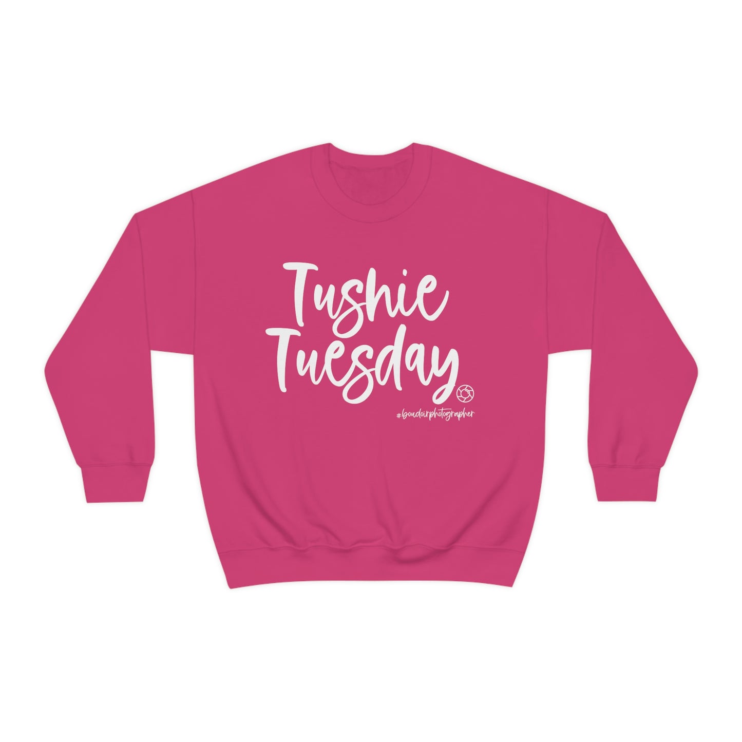 Tushie Tuesday Boudoir (Wht) - Heavy Blend™ Crewneck Sweatshirt