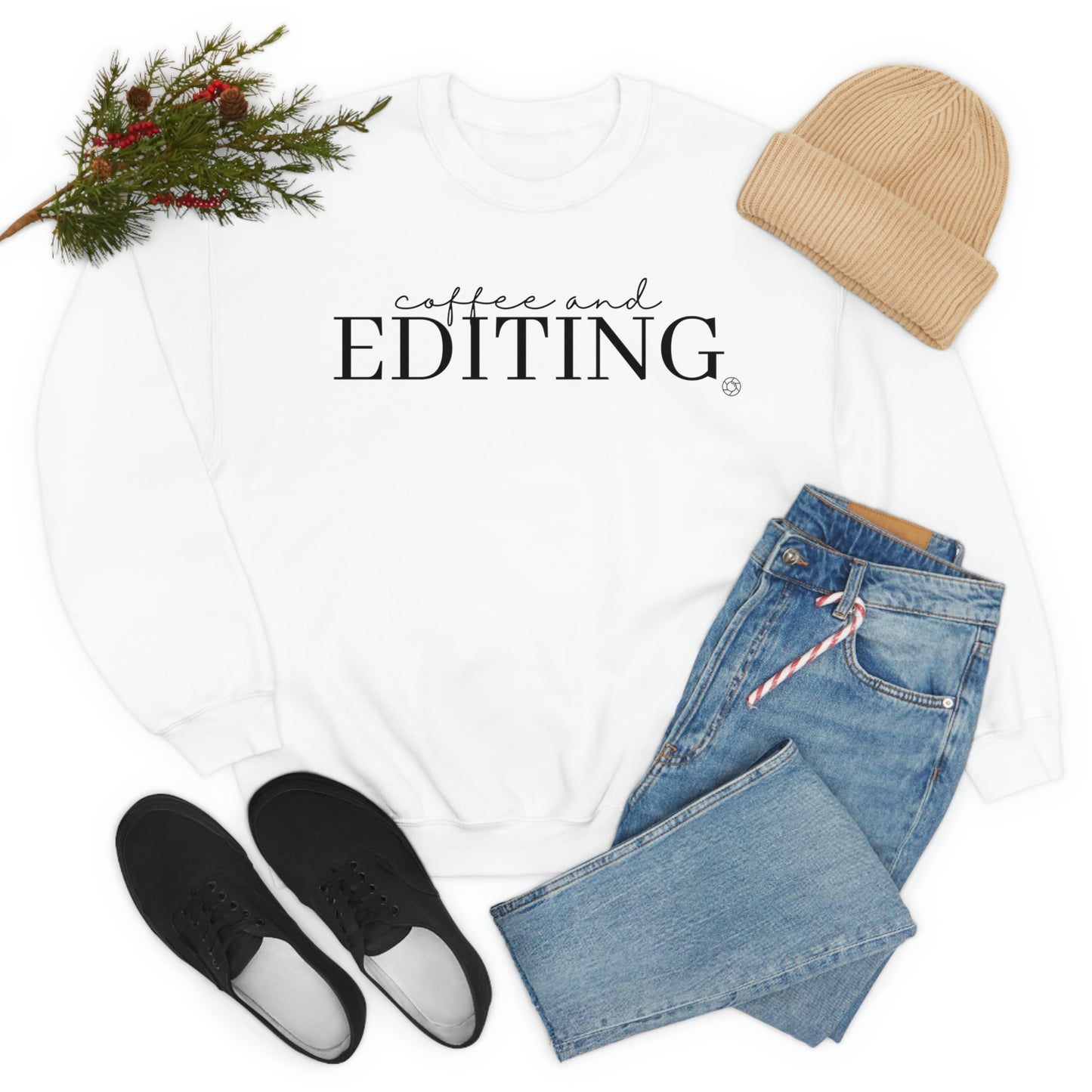 Coffee & Editing - Heavy Blend™ Crewneck Sweatshirt