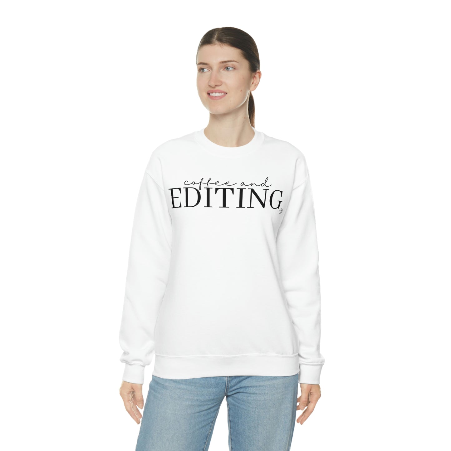 Coffee & Editing - Heavy Blend™ Crewneck Sweatshirt