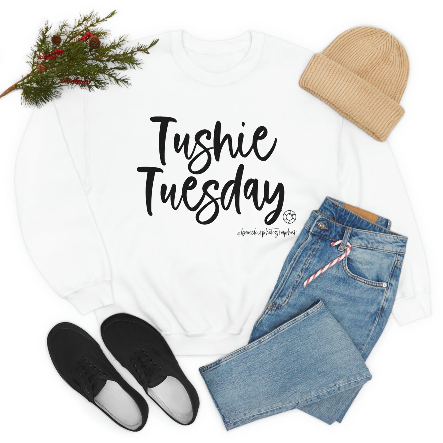 Tushie Tuesday Boudoir - Heavy Blend™ Crewneck Sweatshirt