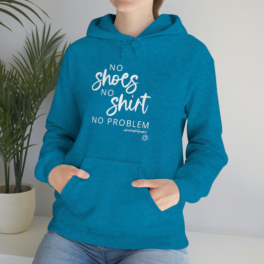 No Shoes No Shirt Boudoir (Wht) - Heavy Blend™ Hooded Sweatshirt