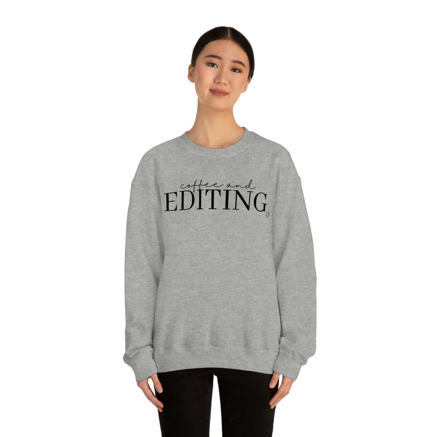 Coffee & Editing - Heavy Blend™ Crewneck Sweatshirt