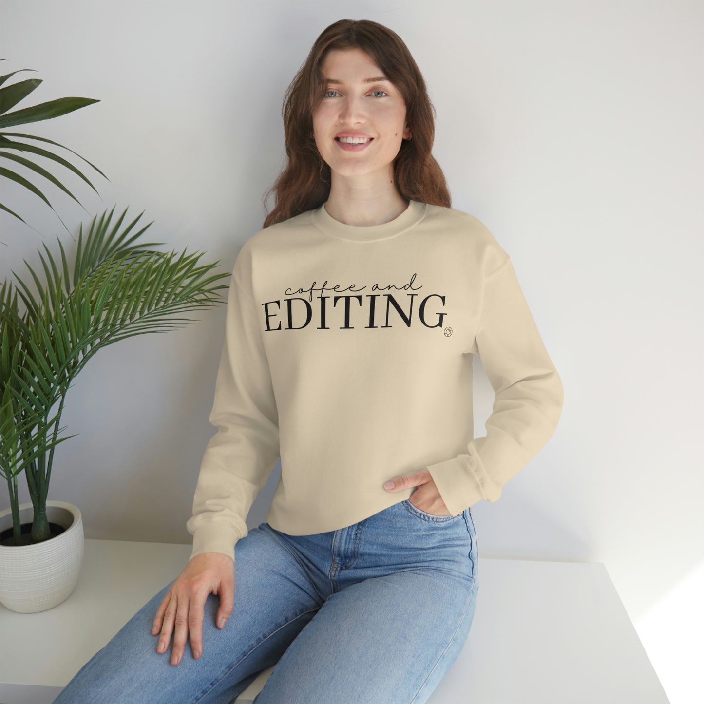 Coffee & Editing - Heavy Blend™ Crewneck Sweatshirt