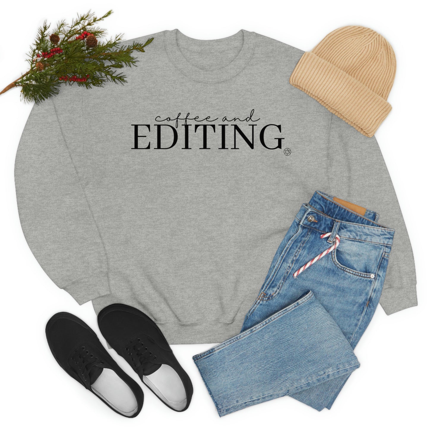 Coffee & Editing - Heavy Blend™ Crewneck Sweatshirt