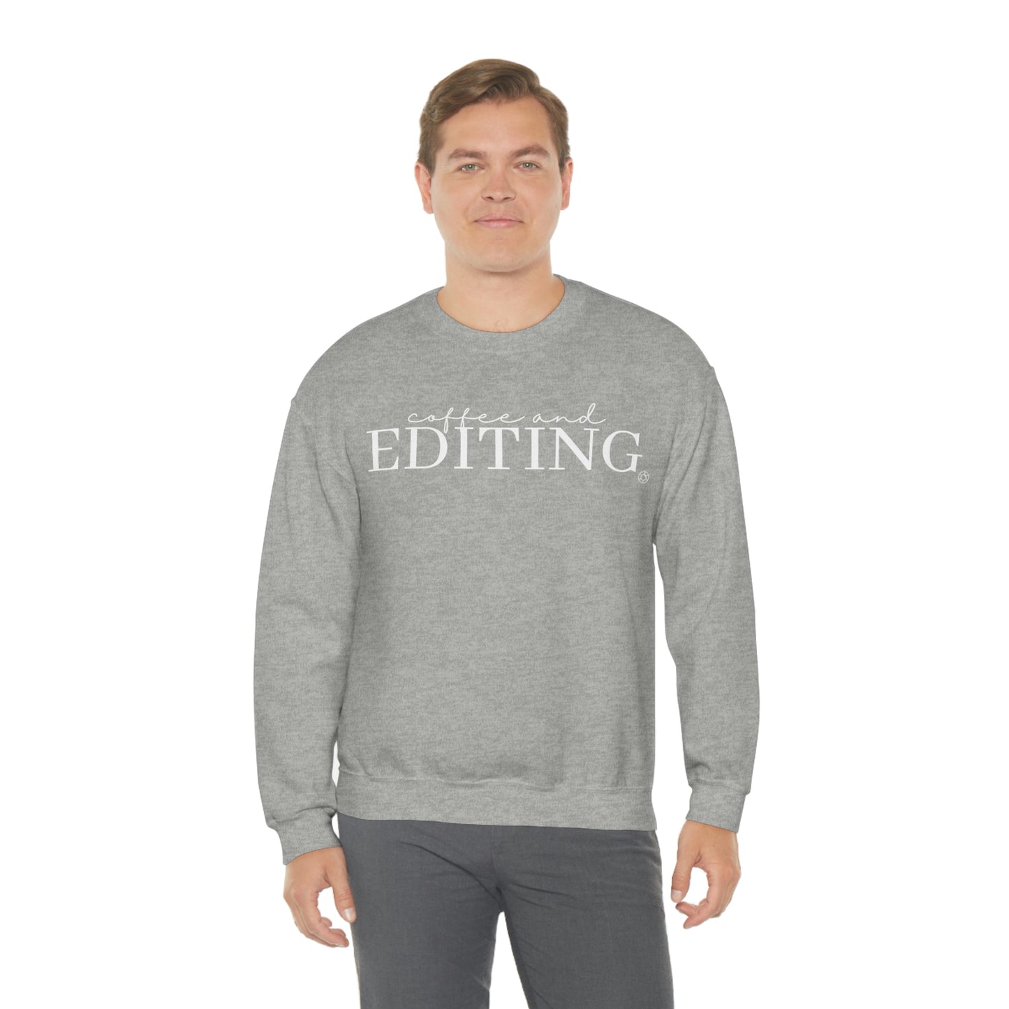 Coffee & Editing - Heavy Blend™ Crewneck Sweatshirt