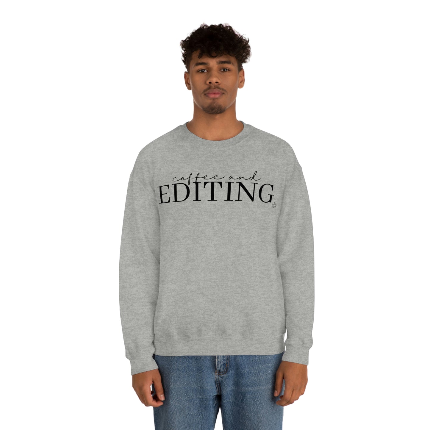 Coffee & Editing - Heavy Blend™ Crewneck Sweatshirt