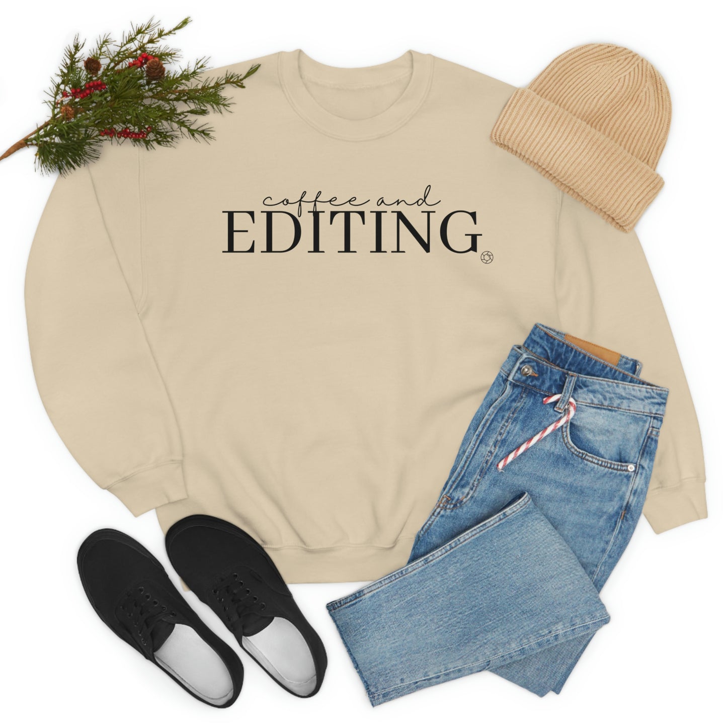 Coffee & Editing - Heavy Blend™ Crewneck Sweatshirt