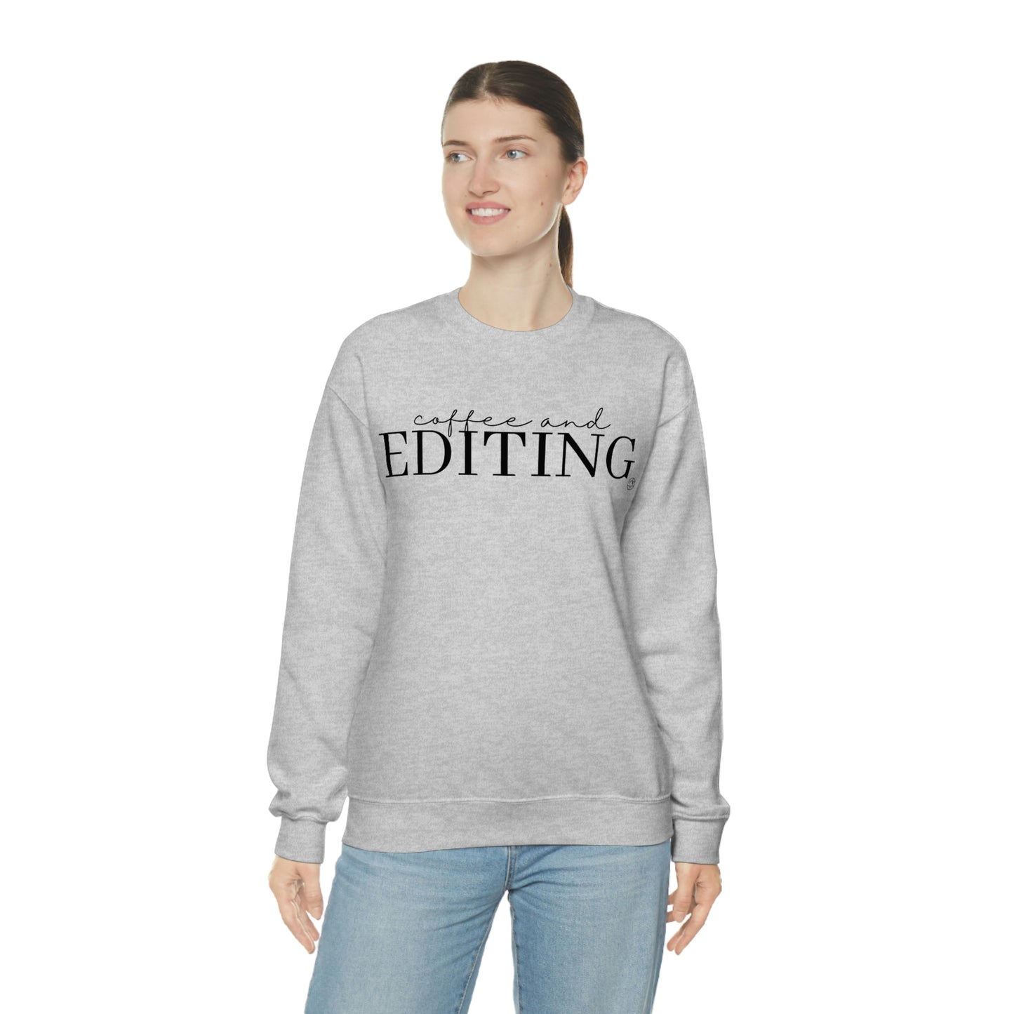 Coffee & Editing - Heavy Blend™ Crewneck Sweatshirt