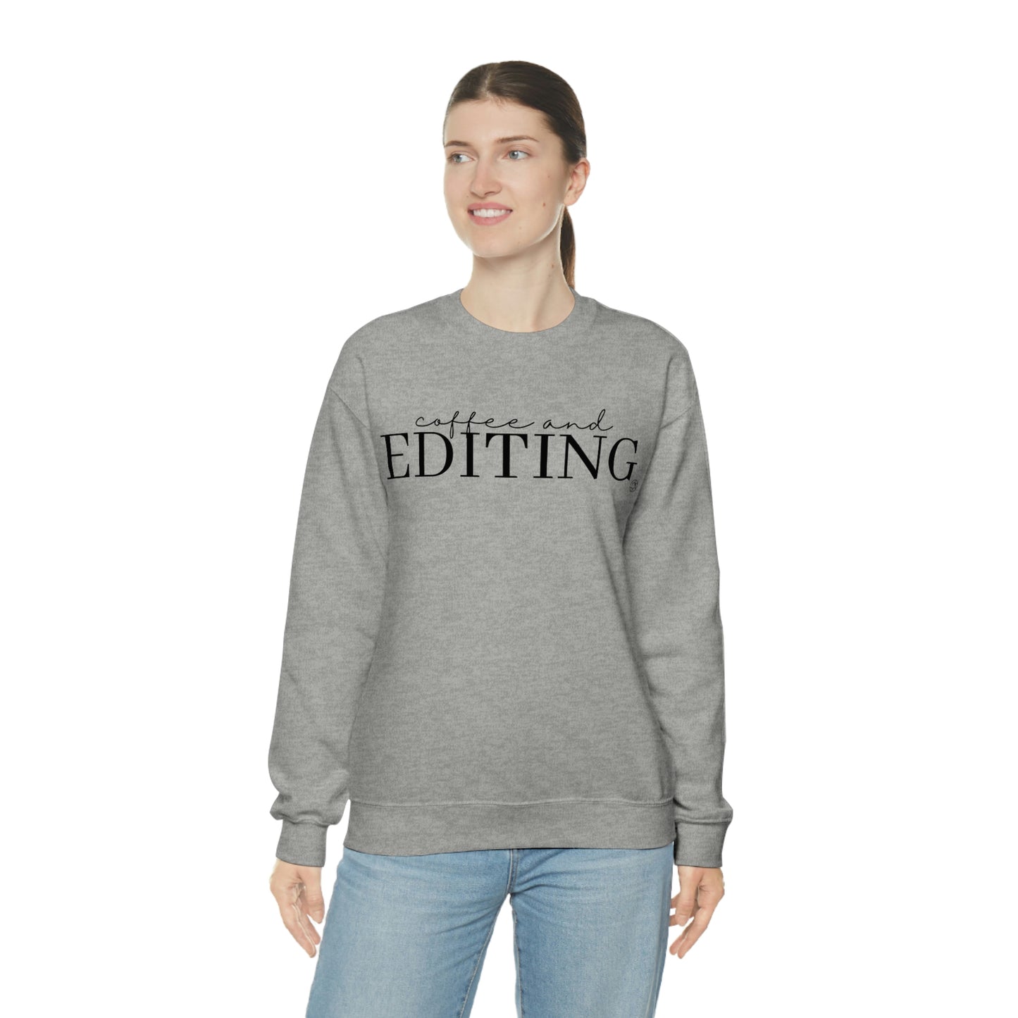 Coffee & Editing - Heavy Blend™ Crewneck Sweatshirt