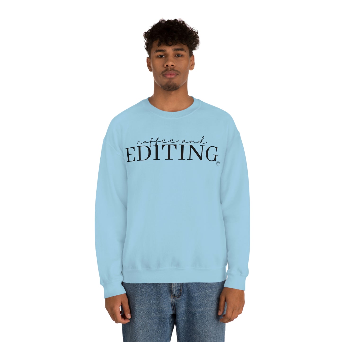 Coffee & Editing - Heavy Blend™ Crewneck Sweatshirt