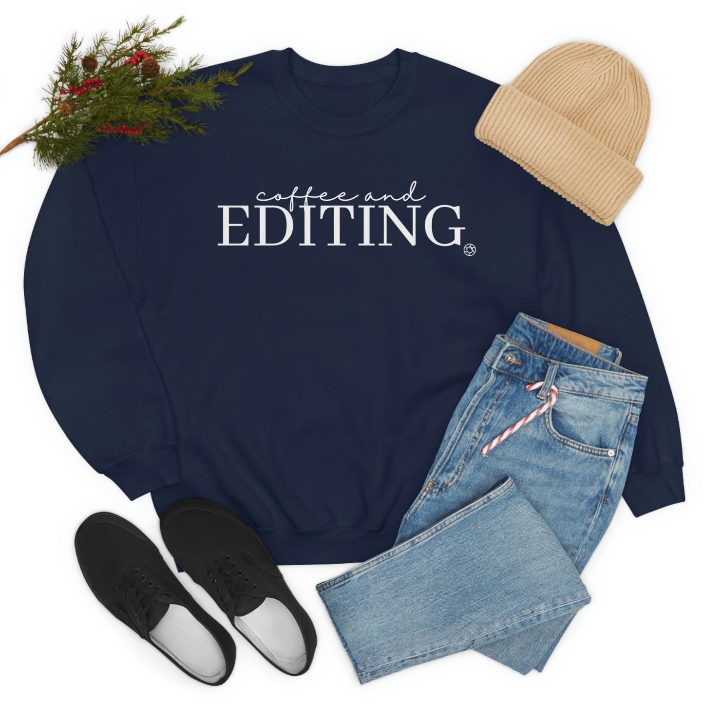 Coffee & Editing - Heavy Blend™ Crewneck Sweatshirt