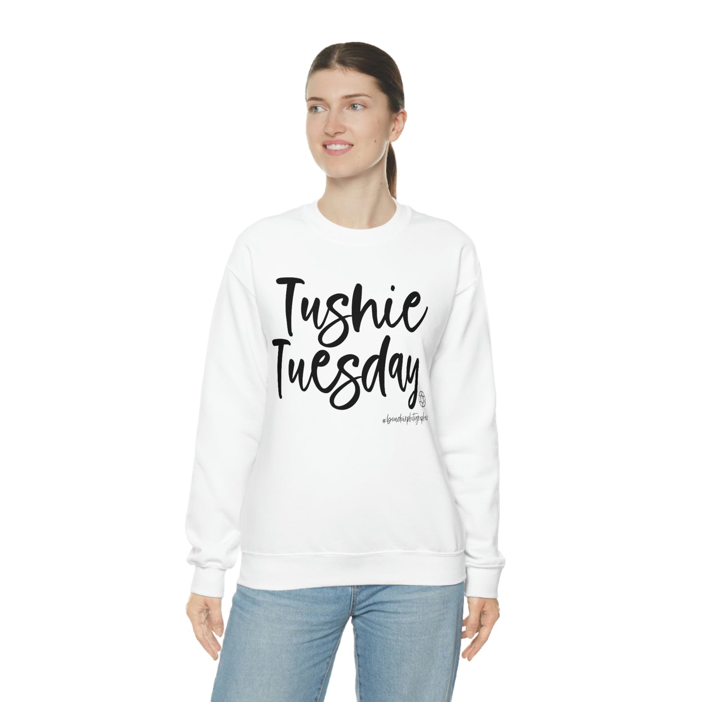 Tushie Tuesday Boudoir - Heavy Blend™ Crewneck Sweatshirt