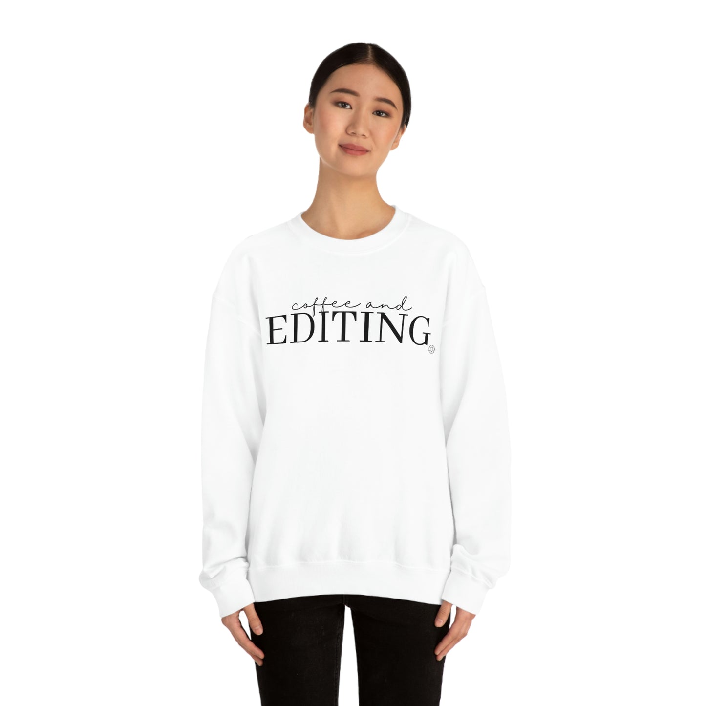 Coffee & Editing - Heavy Blend™ Crewneck Sweatshirt