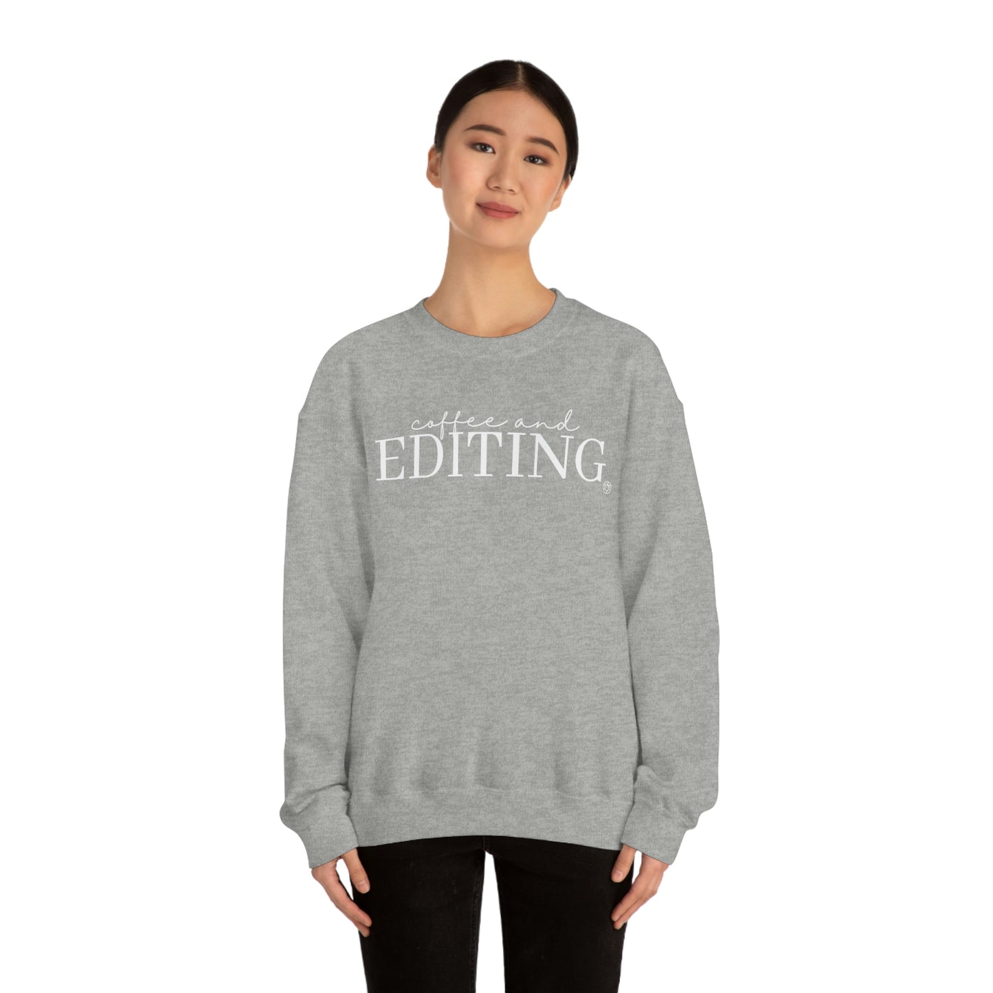 Coffee & Editing - Heavy Blend™ Crewneck Sweatshirt