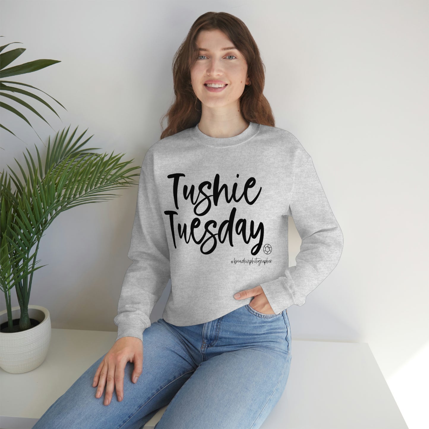 Tushie Tuesday Boudoir - Heavy Blend™ Crewneck Sweatshirt