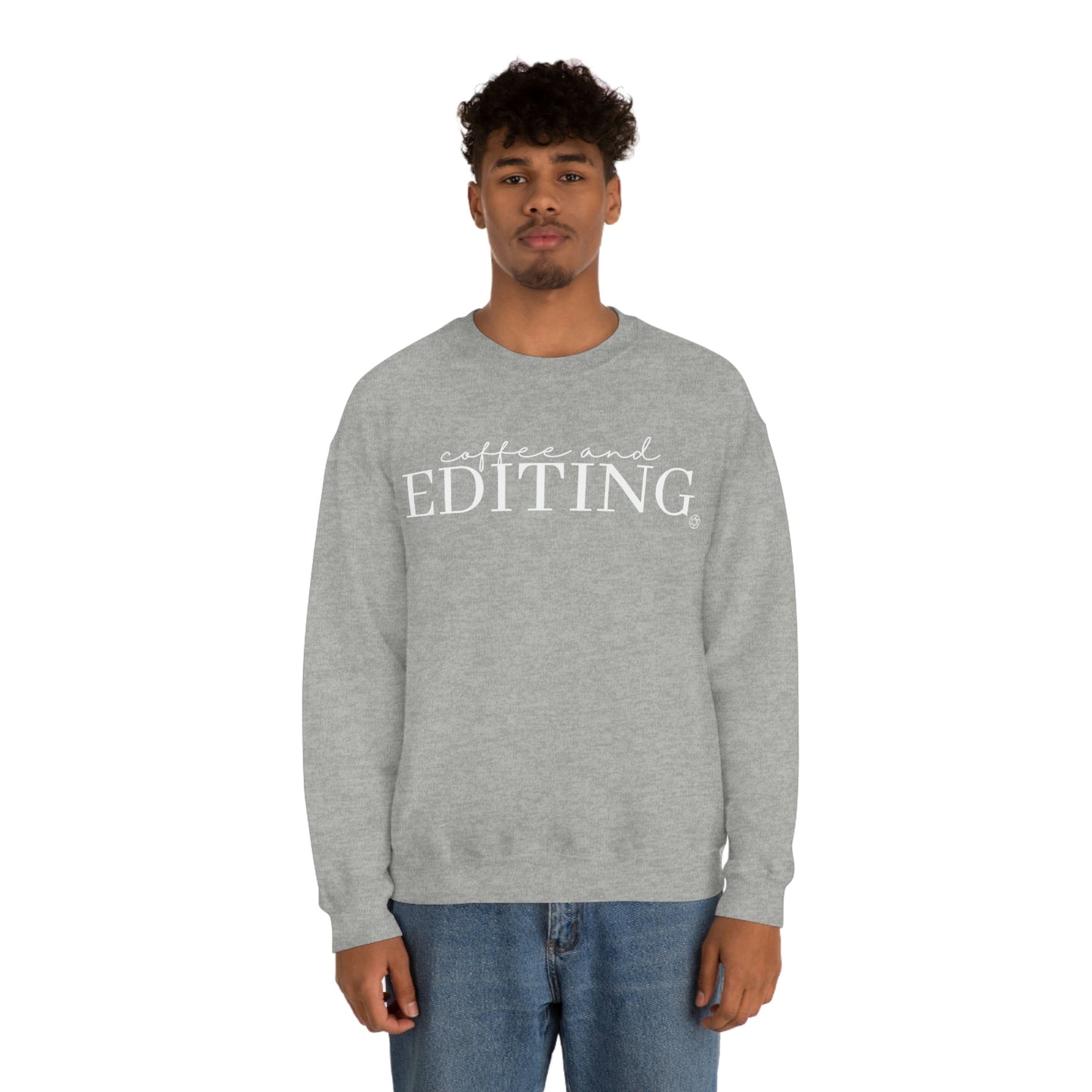 Coffee & Editing - Heavy Blend™ Crewneck Sweatshirt