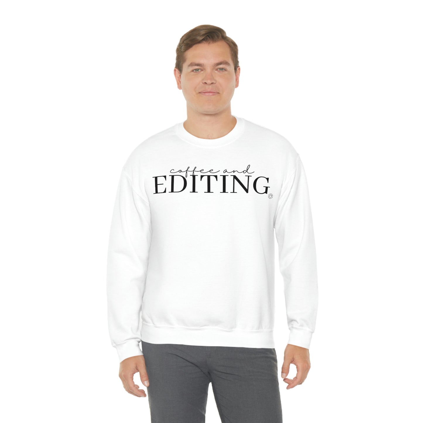 Coffee & Editing - Heavy Blend™ Crewneck Sweatshirt